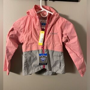 Girls Columbia pink and gray rain protector jacket NWT XS